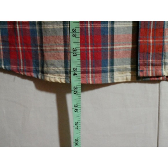 NWT VTG Apparel Workshop Indigo XXL Red Blue Plaid Button Down Shirt Long Sleeve - Picture 9 of 10
